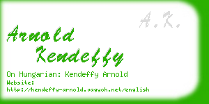 arnold kendeffy business card